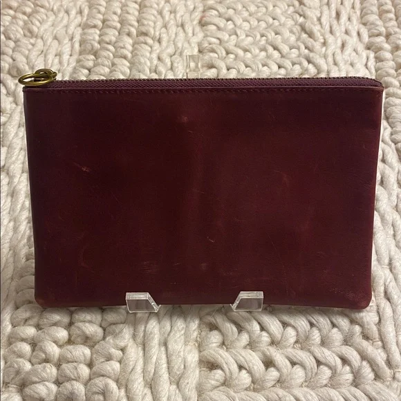 SOLD Madewell Oxblood Leather Zip Pouch • 8.5” x 5.5” - Picture 11 of 11